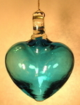 Aquamarine Blown Glass Heart