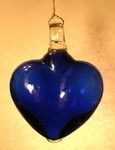 Cobalt Blown Glass Heart