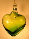 Jade Green Blown Glass Heart