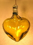 Lime Green Blown Glass Heart