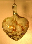 Speckled Amber Blown Glass Heart