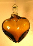 Amber Blown Glass Heart