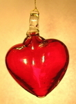 Small Red Blown Glass Heart