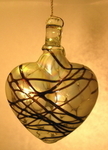 Chocolate Webbed Blown Glass Heart