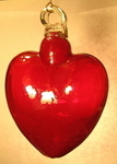 Large Red Blown Glass Heart