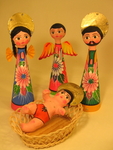 Cardboard and Paper Nativity Set, 5 pieces