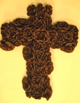 Cross with Oxidized Tin Roses 