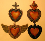 Sacred Heart Ornaments, Set of 4