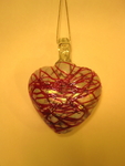 Red Webbed Blown Glass Heart