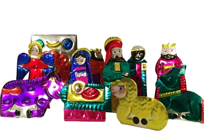 Mexican Nativity Set in Box, Large Mexican Nativity Sets