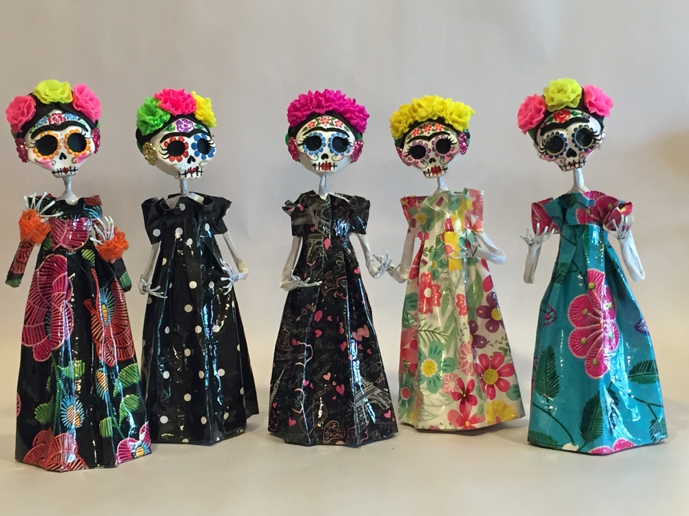 Elegant Paper Mache Frida Catrina Catrinas