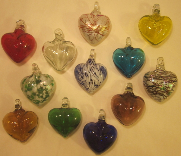 Potpourri of Glass Hearts | Blown Glass Hearts