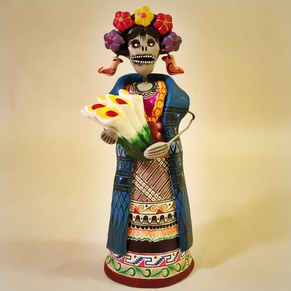 Frida with Lillies | Day of the Dead Clay Work