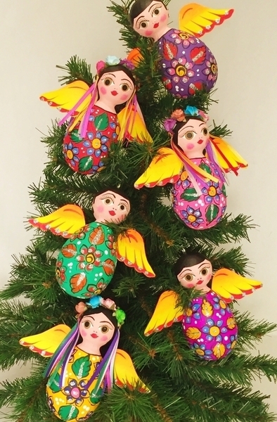 Girl Angel, Oval | Christmas Ornaments, Paper Mache, Angels