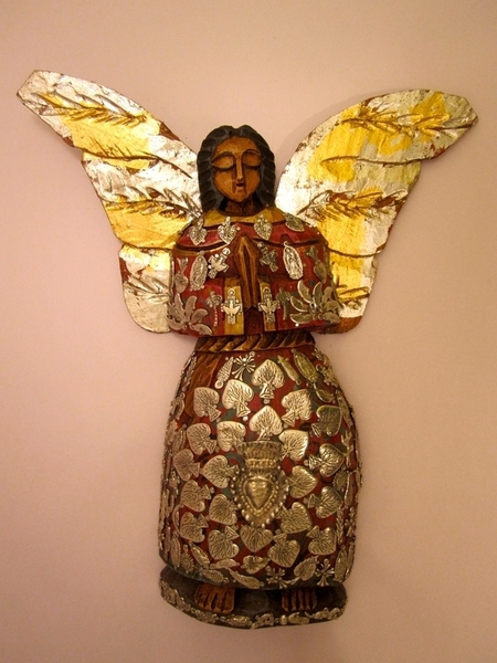 Angel with Milagros, Large | Milagro Woodcarvings