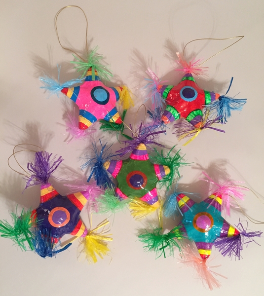 Piñata Ornament, Small, S/3 | Christmas Ornaments, Paper Mache, Assorted
