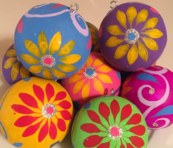 Colorful Ornaments | Christmas Ornaments, Paper Mache, Assorted
