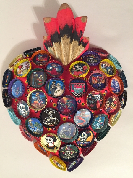 Bottle Cap Day of the Dead Sacred Heart | Sacred Hearts, Assorted