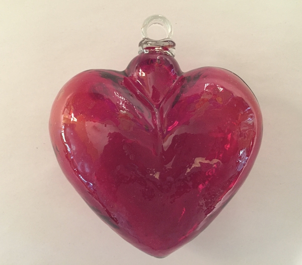 Red Blown Glass Heart, Large