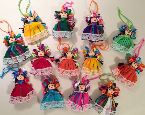 Maria Doll Ornament, S/6 | Mexican Maria Dolls