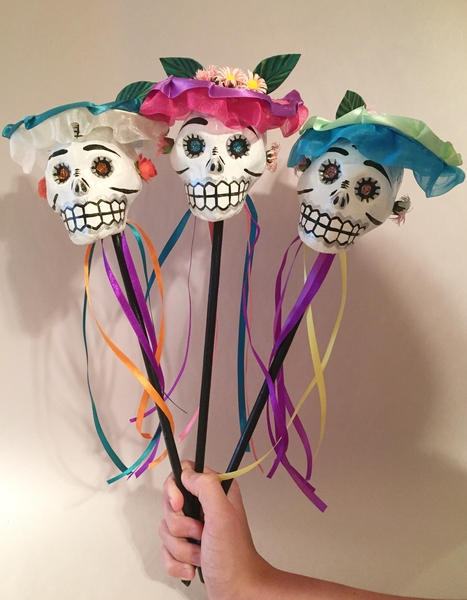 Catrina Maracas, BW, S/2 | Day of the Dead Shakers (Maracas)