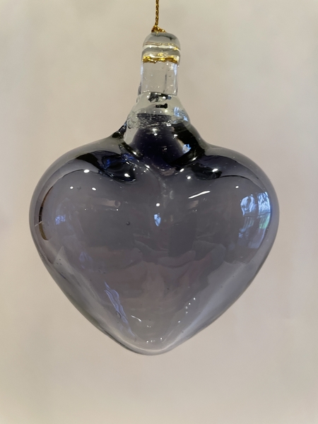 Mexican Blown Glass Heart, Purple | Blown Glass Hearts