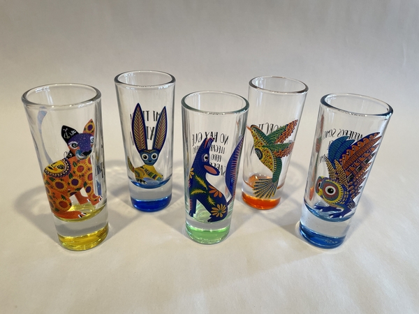 Alebrije Shot Glass, Set of Five | Mugs, Shot Glasses and Coasters