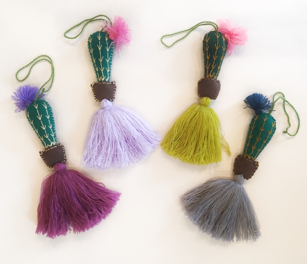 Cactus Ornament, S/3 | Christmas Ornaments, Embroidered
