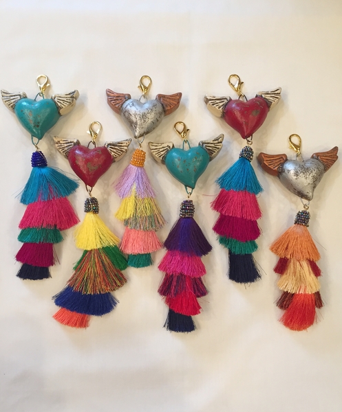 Fancy Sacred Heart Keychain, S/2 |  Sale Items
