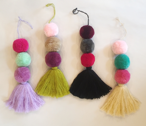 Triple Ponpon with Tassel | Christmas Ornaments, Embroidered