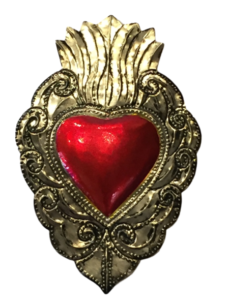 Tin Sacred Heart, Large, (C) | Religious Nichos and Tin Decor