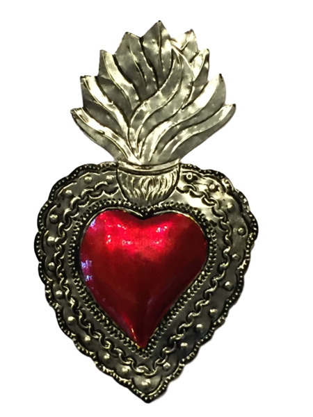 Tin Sacred Heart, Large, (D) | Tin Sacred Hearts