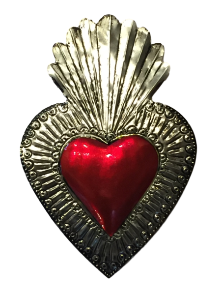 Tin Sacred Heart, Large, (E) | Religious Nichos and Tin Decor