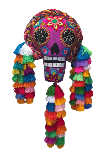 Giant Embroidered Calavera with Braid and Tassels |  Sale Items