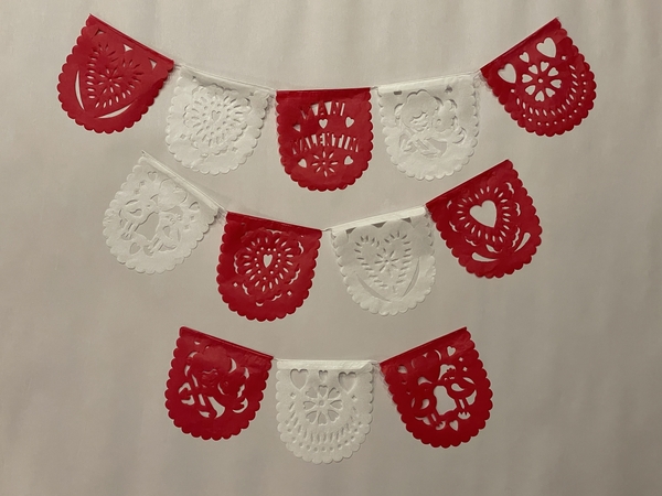 Mini Valentine's Papel Picado, Oval, S/12 |  New Arrivals