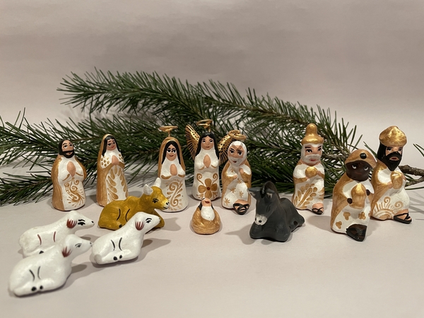 Miniature Nativity Set, Puebla, Set of Two | Mexican Nativity Sets