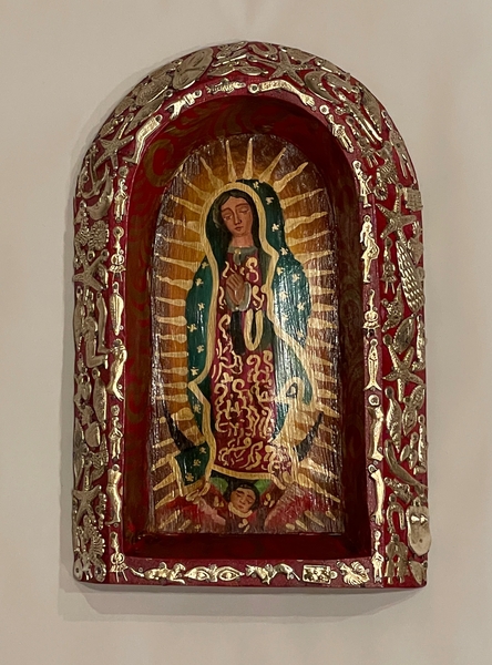 Guadalupe Batea, Red | Milagro Woodcarvings