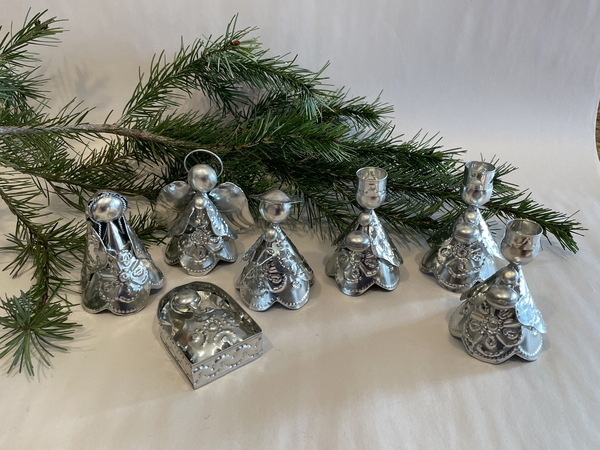 Natural Toned Tin Nativity | Mexican Nativity Sets