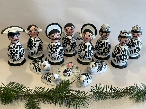 Black and White Mexican Nativity, Thirteen Pieces |  New Arrivals