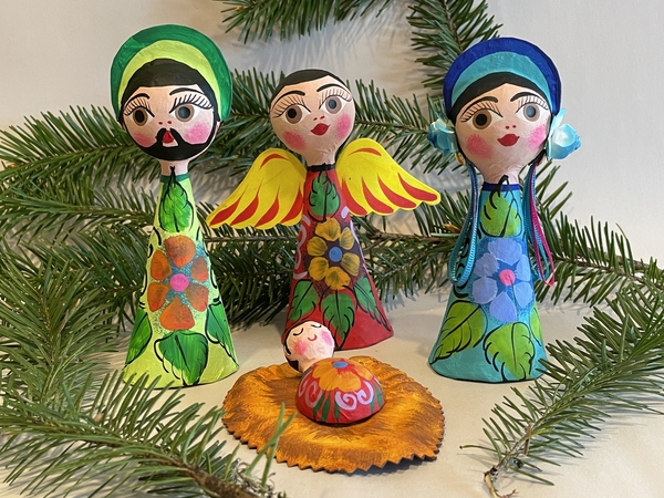 Colorful Mexican Nativity, Four Pieces | Mexican Nativity Sets