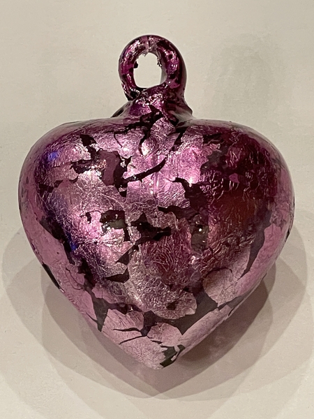 Lilac with Lilac Leaf | Blown Glass Hearts