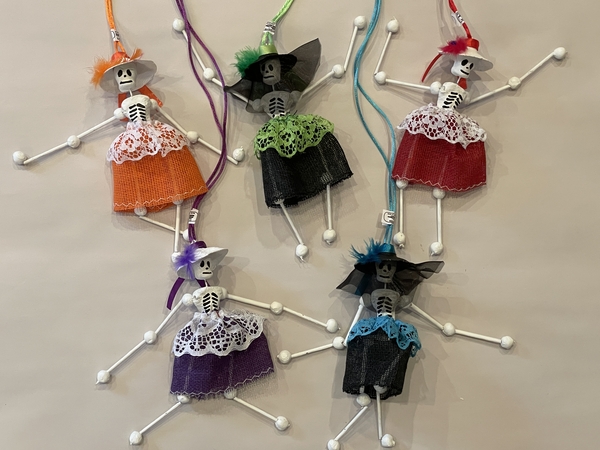 Dangly Catrina Ornament, S/5 | Catrinas