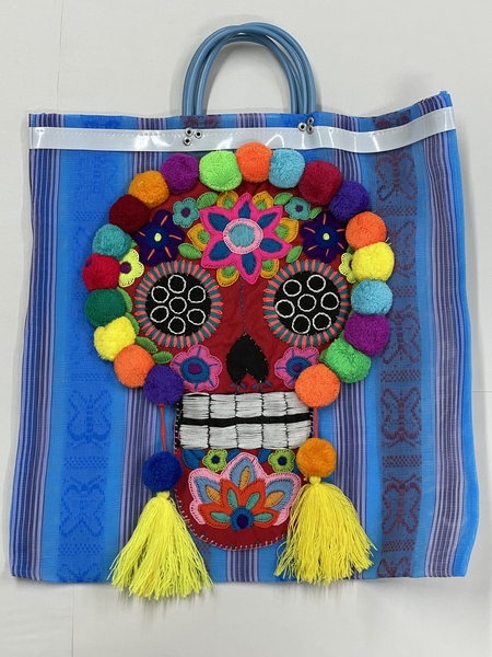 Market Bag with Catrina Applique | Day of the Dead Market Bags and Totes