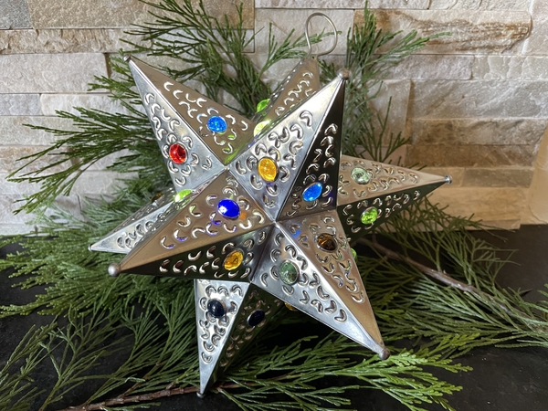 Moravian Tin Star, Colored Marbles | Christmas Ornaments, Tin