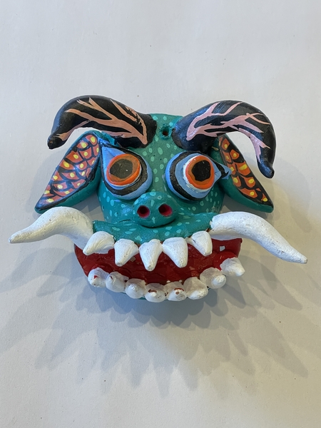 Colorful Clay Ocumicho Masks, Small | Day of the Dead Clay Work
