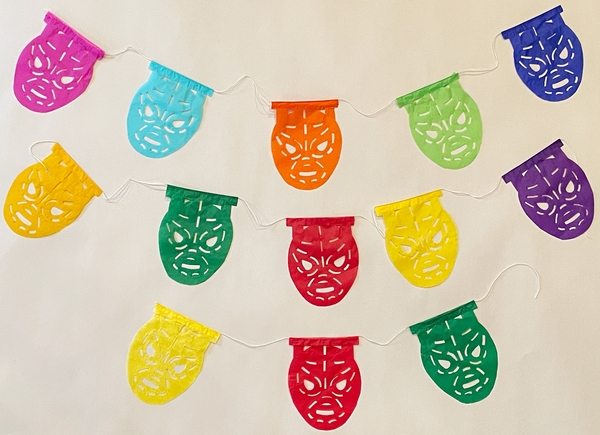 Mini Lucha Libre Papel Picado, S/12 | Mexican Lucha Libre