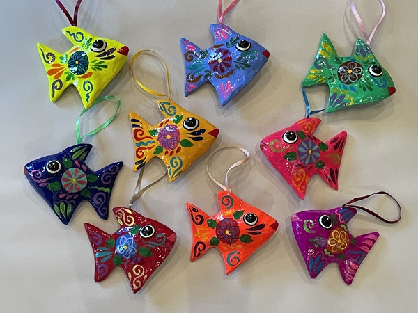 Fish Ornament | Christmas Ornaments, Paper Mache, Assorted