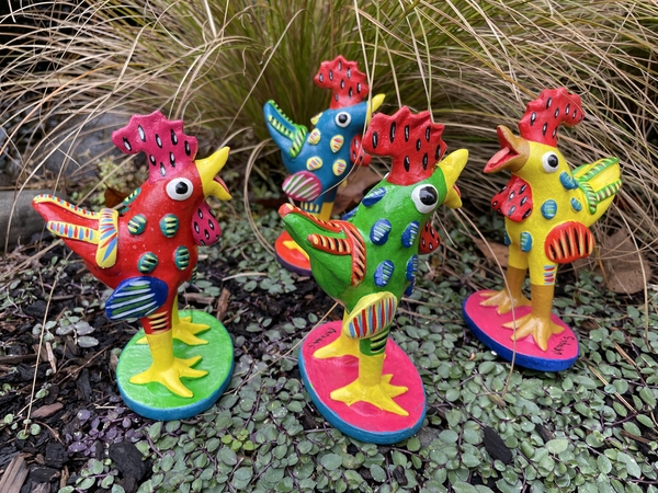 Colorful Baby Roosters, S/3 | Crafted in Clay