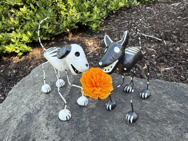 Calavera Dogs, B/W, S/4 | Day of the Dead Clay Work