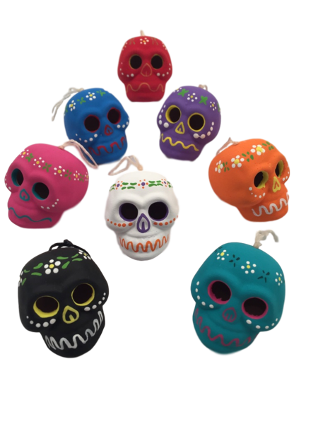 Hanging Colorful Skulls | Christmas Ornaments, Clay